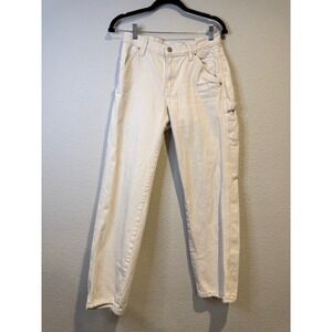 BDG Urban Outfitters Cream Carpenter Jeans Relaxed Fit Women's Size 26 2188